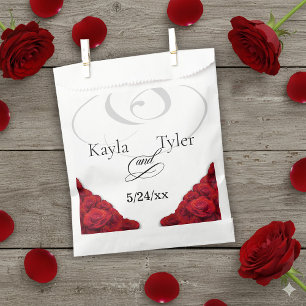 Einfache Rote Rosen Hochzeit Geschenktütchen