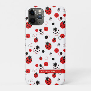Einfache rote, schwarze und weiße Ladybug-Muster Case-Mate iPhone Hülle