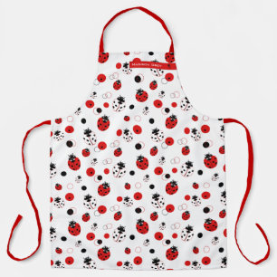 Einfache rote, schwarze und weiße Ladybug-Muster Schürze