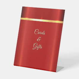 Einfache rote Tabletop-Zeichen Sockelschild