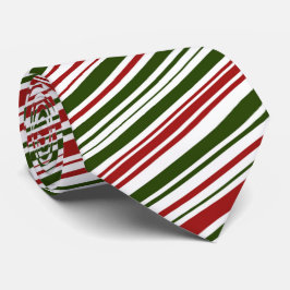 Einfache rote und grüne Streifen Weihnachten Krawatte