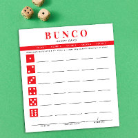 Einfache rote und weiße Bunco-Punktkarte