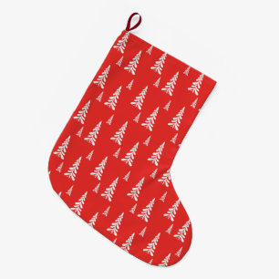 Einfache Rote Weihnachten Weihnachten Pinien Schne Großer Weihnachtsstrumpf