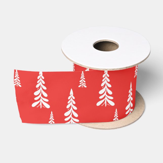 Einfache Rote Weihnachten Weihnachten Pinien Schne Satinband (Spule)