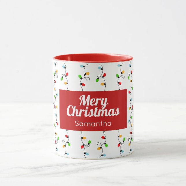 Einfache rote Weihnachtslichter mit Birnen Tasse (Zentrum)