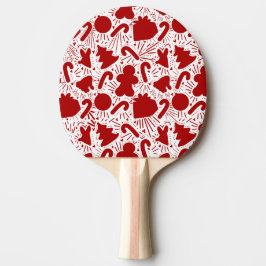 Einfache rote Weihnachtsmuster Tischtennis Schläger