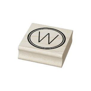 Einfache Round Monogram Gummistempel