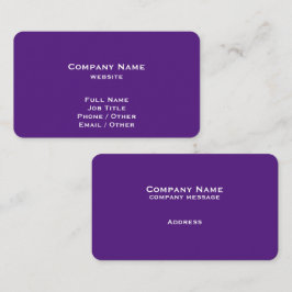 Einfache Royal Lila Business Card Visitenkarte