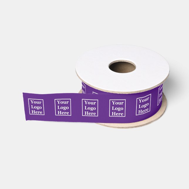 Einfache Royal-Lila Ihr Logo hier Ripsband (Spule)