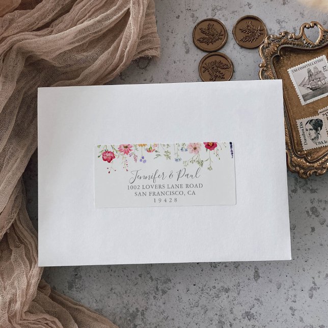 Einfache RSVP-Adresse für die Hochzeit von mehrfar Adressaufkleber (Von Creator hochgeladen)
