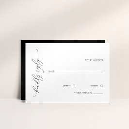 Einfache RSVP-Antwortkarte für Schwarz-Weiß-Hochze RSVP Karte