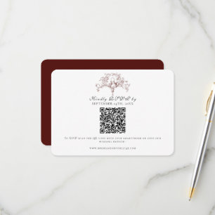 Einfache RSVP Burgunderrote französische Toile-Tau Karte
