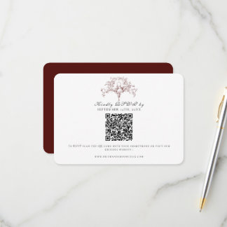 Einfache RSVP Burgunderrote französische Toile-Tau Karte