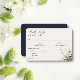 Einfache RSVP-Karte für die Botanische Marine mit  RSVP Karte
