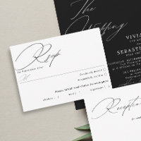 Einfache RSVP-Karte für Schwarz und Weiß