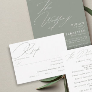 Einfache RSVP-Karte im grünen Gehäuse RSVP Karte