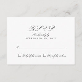 Einfache RSVP-Karte mit schlichter Elegant RSVP Karte