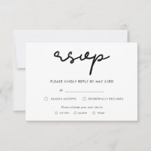Einfache RSVP-Karte mit Wahlmöglichkeit