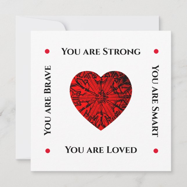 Einfache Ruby Rotes Herz Feiertagskarte (Vorderseite)