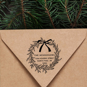 Einfache Rücksendeadresse des Weihnachtskiefers Gummistempel