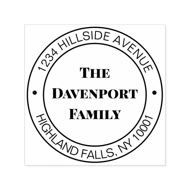 Einfache Rücksendeadresse eleganter Familienname Permastempel (Design)