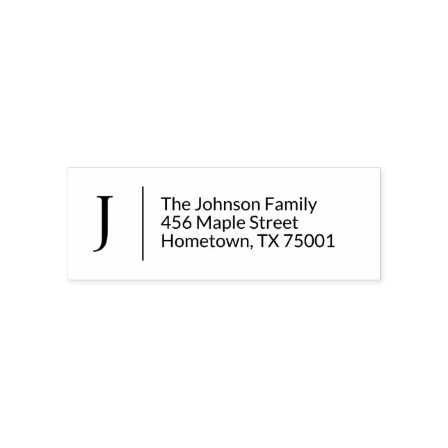Einfache Rücksendeadresse für klassische Monogramm Permastempel (Design)