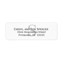 Einfache Rücksendeadresse für Monogramm