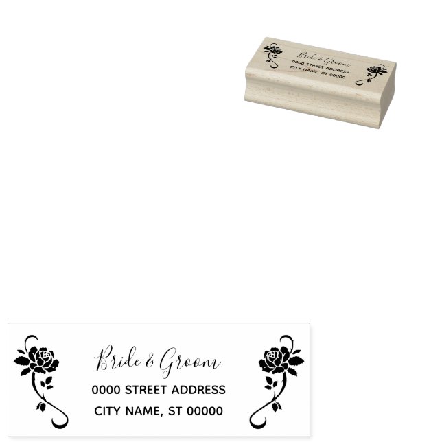 Einfache Rücksendeadresse Hochzeitskautschuk-Brief Gummistempel (Stempel)