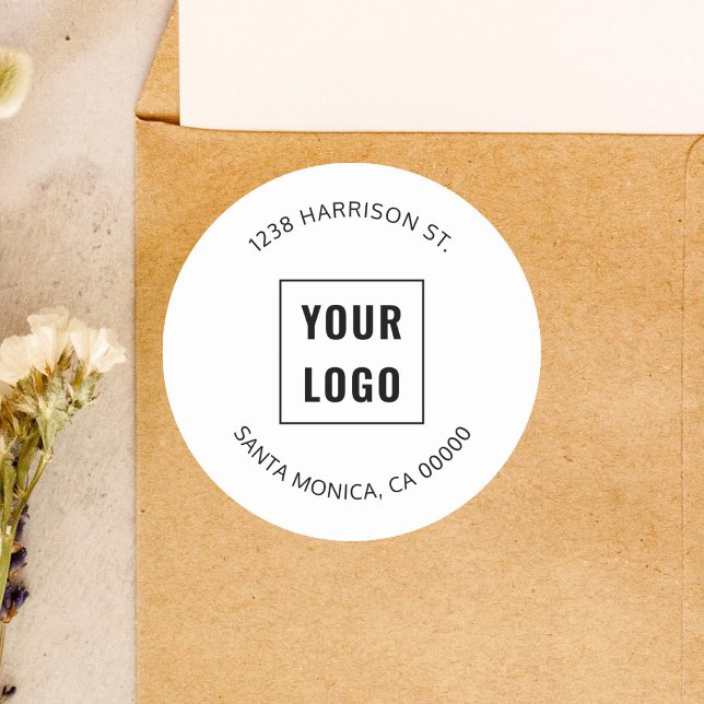 Einfache Rücksendeadresse von Firmenlogos Runder Aufkleber (Von Creator hochgeladen)
