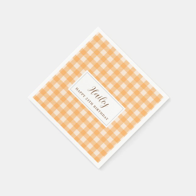 Einfache rustikale Bauer Thema orange Papier Napki Serviette (Ecke)