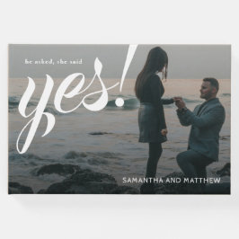 Einfache rustikale Chic sagte sie Yes Engagement P Gästebuch