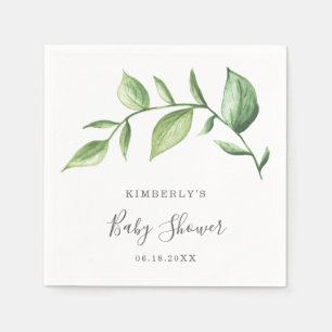Einfache rustikale Elegant Greenerity Baby Dusche Serviette