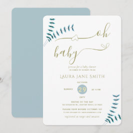 Einfache rustikale Gender Neutral Baby Dusche Einladung