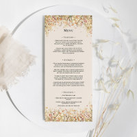 Einfache rustikale Herbstbeige Hochzeitsmenü