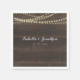 Einfache rustikale Hochzeit Serviette