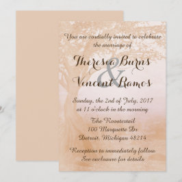 Einfache rustikale Hochzeits-Einladung mit Baum Einladung