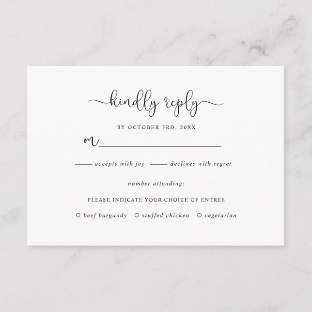 Einfache Rustikale Kraft Brown Wedding RSVP Card Begleitkarte (Vorderseite)