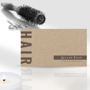 Einfache Rustikale Kraft Haare Stylist Barber Visitenkarte