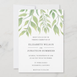 Einfache rustikale Vegetation Elegante Hochzeit Einladung