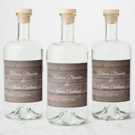 Einfache Rustikale Wood-Hochzeitspartei Alkoholflaschenetikett