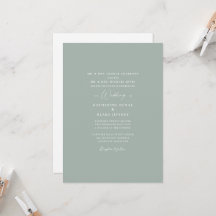 Einfache Sage Elegance Beide Eltern Hochzeit Einla