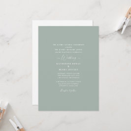 Einfache Sage Elegance Beide Eltern Hochzeit Einla Einladung