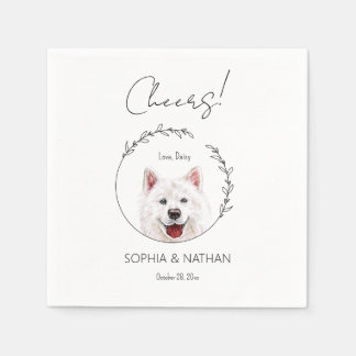 Einfache Samoyed Dog Wedding Cocktail Serviette