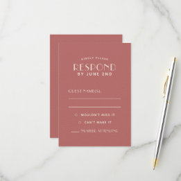 Einfache + Saubere Minimal-UAWG für Hochzeiten RSVP Karte