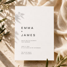Einfache saubere ultra-minimalistische Hochzeit