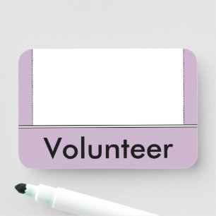 Einfache, saubere "Volunteer Name"-Markierung Namensschild