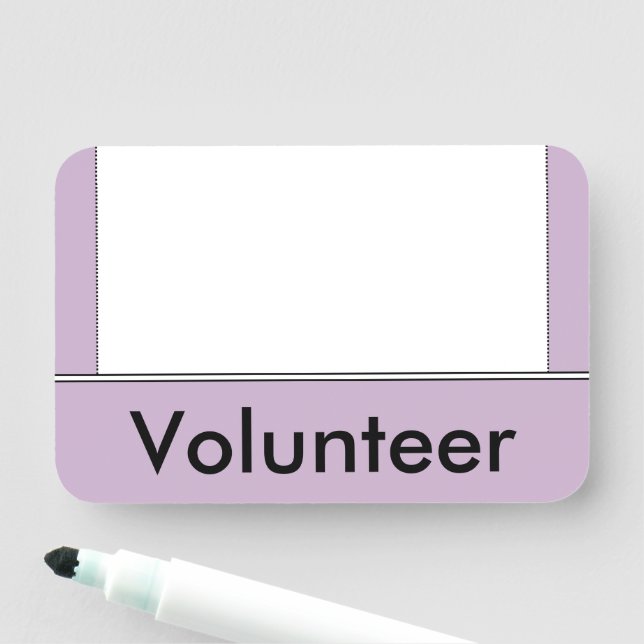 Einfache, saubere "Volunteer Name"-Markierung Namensschild (Beispiel)