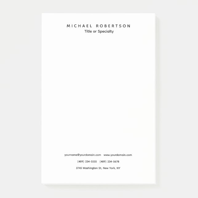 Einfache Sauberkeit Elegant Modernes, Minimalistis Post-it Klebezettel (Vorderseite)