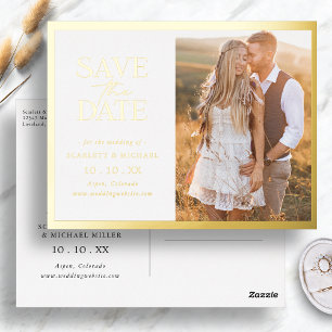 Einfache Save-The-Date-Folie-Einladung Postkarte