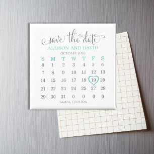 Einfache Save the Date Hochzeitskala Magnet